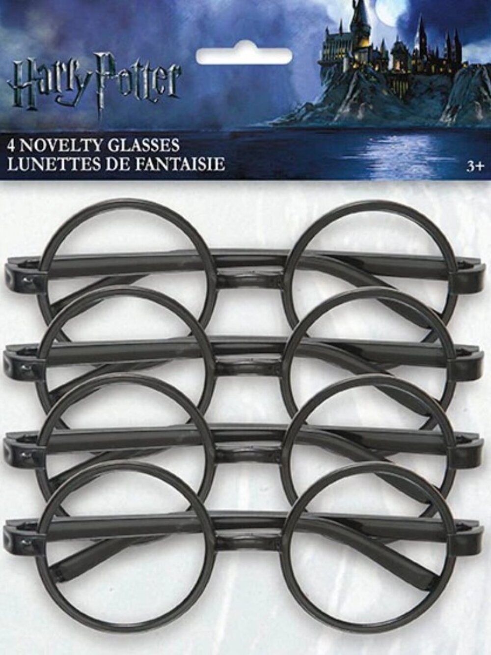 NWT- Pack of 4 - Magical Cosplay Black Harry Potter Glasses